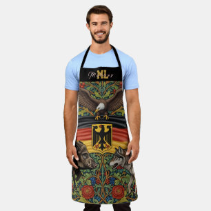 Germany Chef Apron, Monogram, Eagle, Bear, Wolf Apron