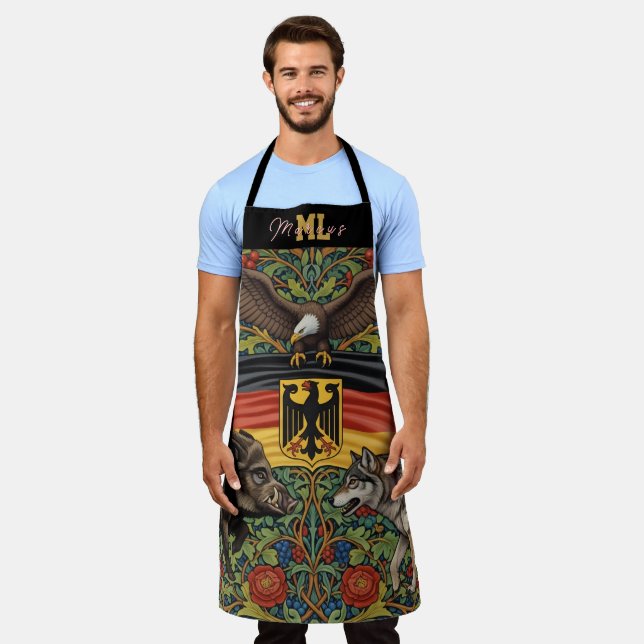 Germany Chef Apron, Monogram, Eagle, Bear, Wolf Apron (Worn)