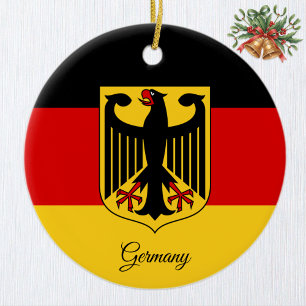 Germany Christmas Ornament, German Flag Ceramic Ornament