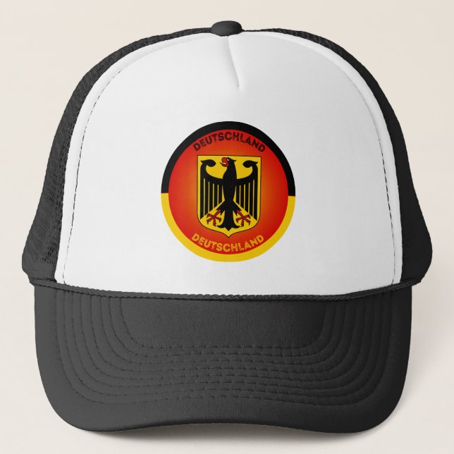 Germany Coat of Arms Circle Shape Trucker Hat (Front)