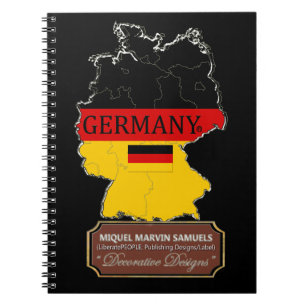Germany country outline Flag Colour Modern Noteboo Notebook