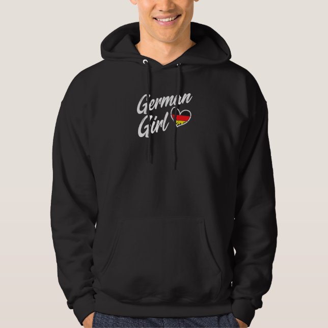 Germany  Deutschland Flag German Girl German Roots Hoodie (Front)