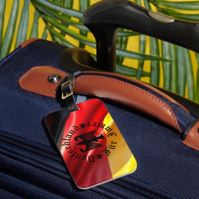 Germany/Deutschland Forever/black eagle/flag Luggage Tag (Front Insitu 1)