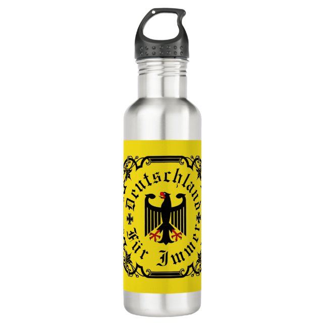 Germany/Deutschland Forever/black eagle/iron cross 710 Ml Water Bottle (Front)