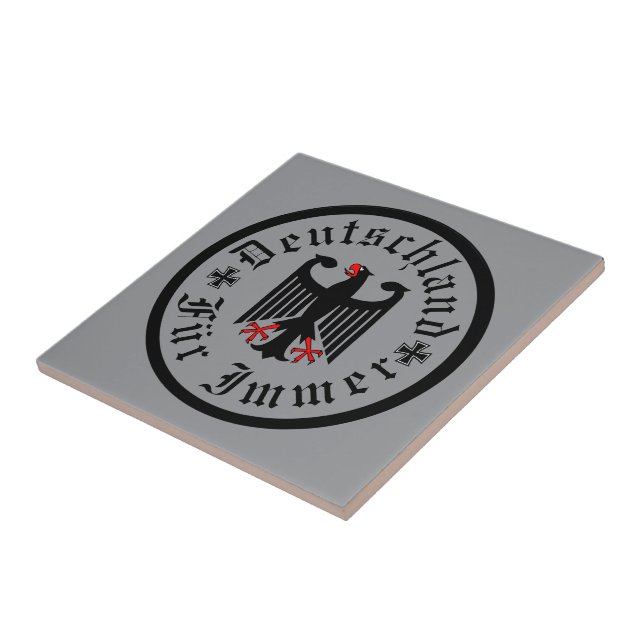 Germany/Deutschland Forever/black eagle/iron cross Ceramic Tile (Side)