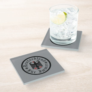 Germany/Deutschland Forever/black eagle/iron cross Glass Coaster