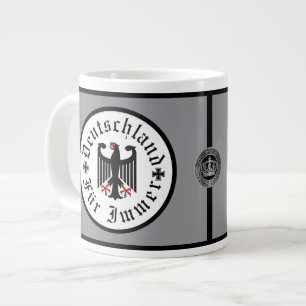 Germany/Deutschland Forever/black eagle/iron cross Large Coffee Mug