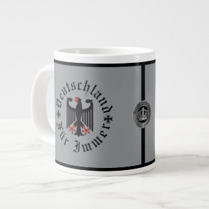Germany/Deutschland Forever/black eagle/iron cross Large Coffee Mug