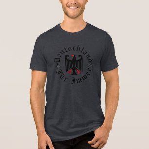 Germany/Deutschland Forever/black eagle/iron cross Tri-Blend Shirt