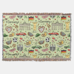 Germany Doodles Throw Blanket