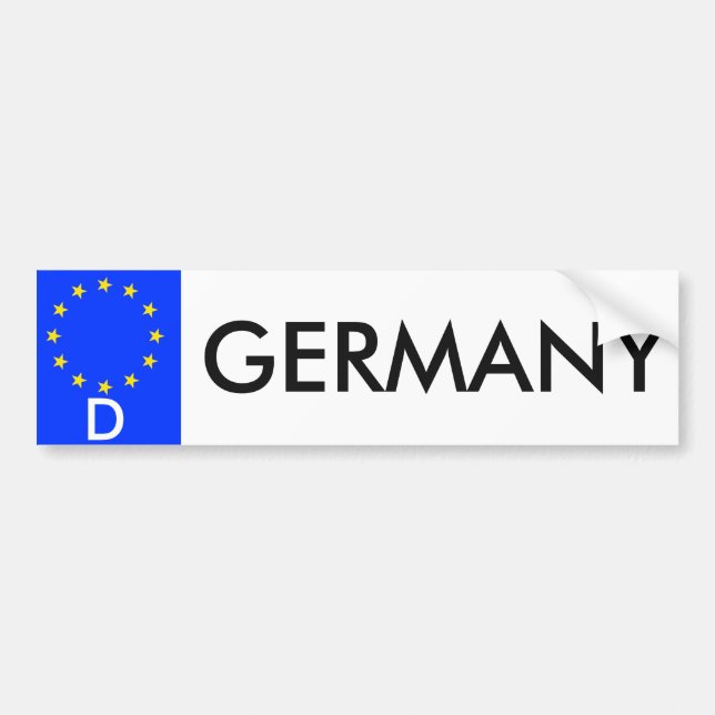 Germany European Union License Bumper Sticker (Front)
