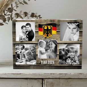 Germany family photo block, German flag, wood