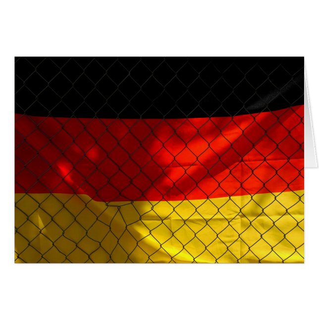 Germany Flag behind Chain Link Fence (Front Horizontal)