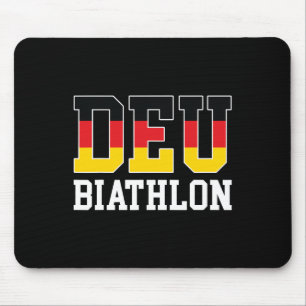 Germany Flag Biathlonist - German Deu Biathlon Mouse Pad