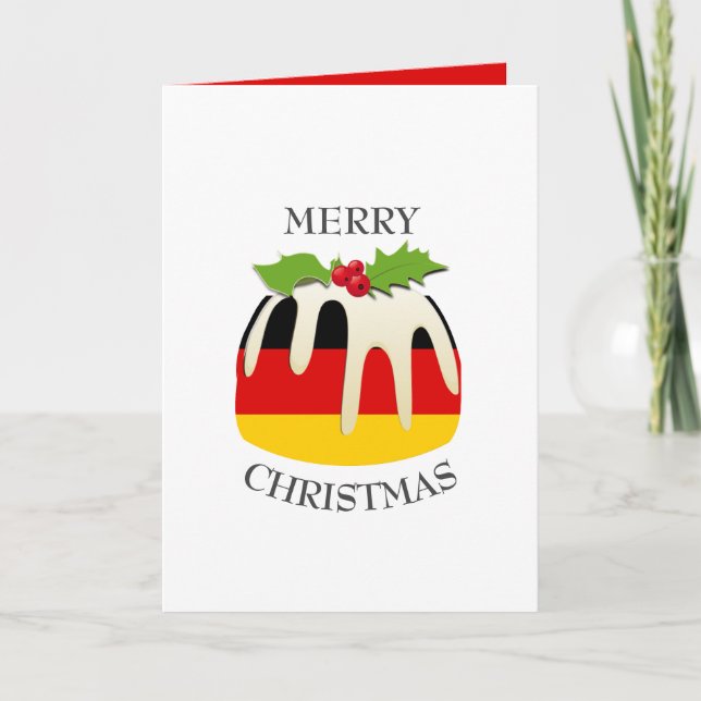 GERMANY FLAG | Christmas Pudding | Festive Holiday Card (Front)