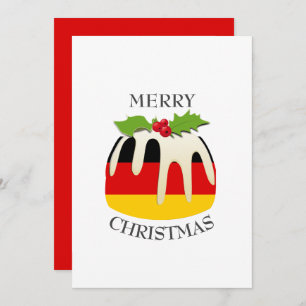 GERMANY FLAG   Christmas Pudding   Festive Holiday Card