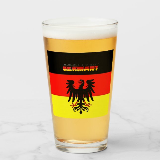 Germany flag-coat of arms  glass (Front Filled)