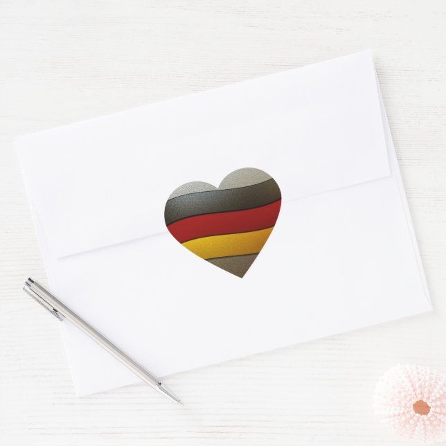Germany Flag Colors-Chrome by Shirley Taylor Heart Sticker (Envelope)