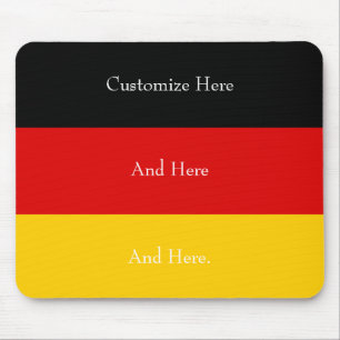 Germany Flag Colours Black Red Gold Personalised Mouse Pad