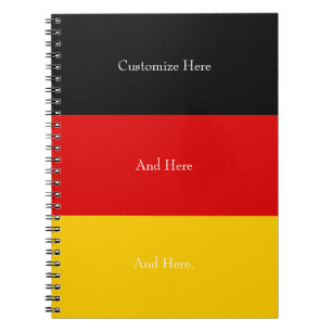 Germany Flag Colours Black Red Gold Personalised N Notebook