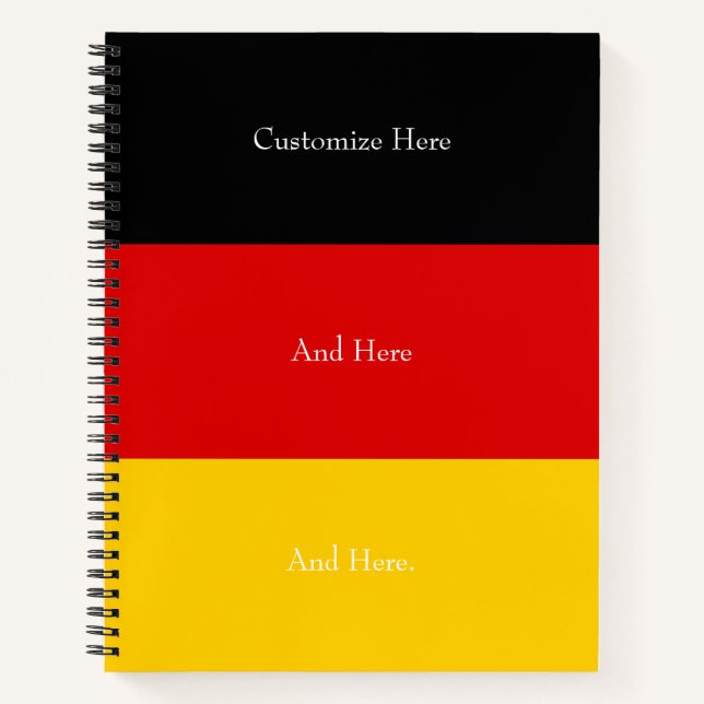 Germany Flag Colours Black Red Gold Personalised N Notebook (Front)