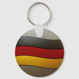 Germany Flag Colours-Chrome by Shirley Taylor Key Ring