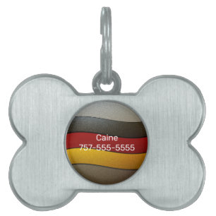 Germany Flag Colours-Chrome by Shirley Taylor Pet ID Tag
