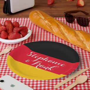 Germany Flag Colours Wedding Paper Plate