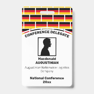 GERMANY FLAG Customised Logo Photo ID Name Badge