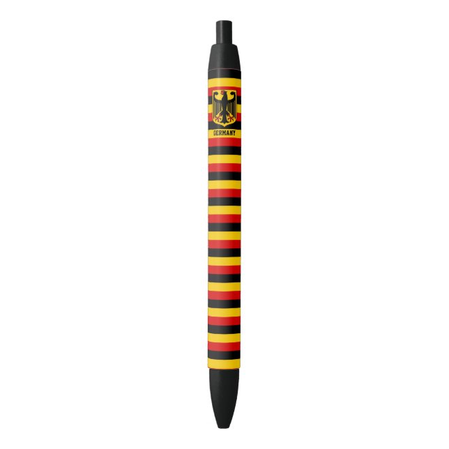 Germany Flag Cute Patriotic Black Ink Pen (Front Vertical)