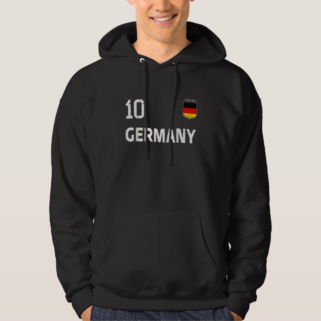 Germany Flag Deutschland Football Soccer Fan Men W Hoodie (Front)