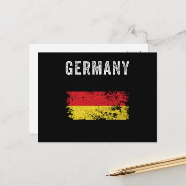 Germany Flag Distressed - German Flag Postcard (Front/Back In Situ)