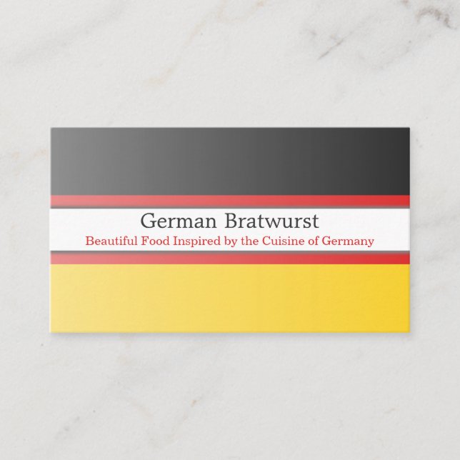 Germany Flag, Fully Customisable Business Card (Front)