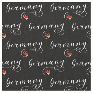 Germany Flag Heart, Deutschland Fabric