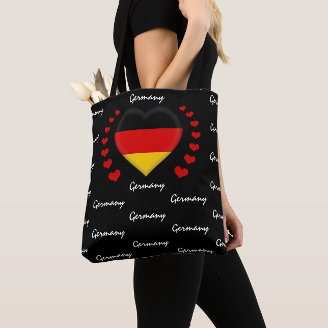Germany Flag & Heart German Flag fashion /sport Tote Bag (Close Up)