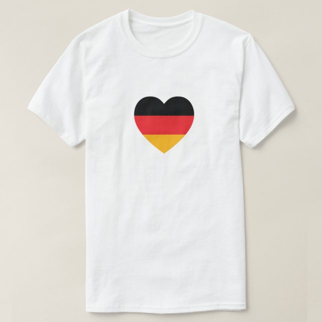 Germany Flag Heart T-Shirt (Design Front)