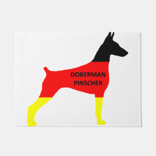 germany-flag in doberman pinscher siol w name doormat