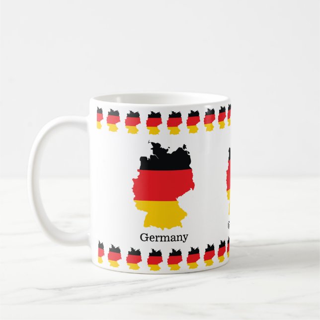 Germany Flag in Map Souvenir Design Coffee Mug (Left)