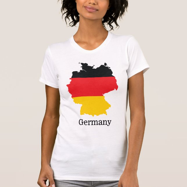 Germany Flag in Map Souvenir Design T-Shirt (Front)