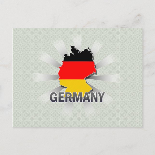 Germany Flag Map 2.0 Postcard (Front)