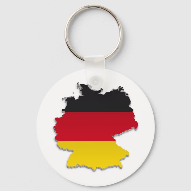 Germany Flag Map_2 Key Ring (Front)