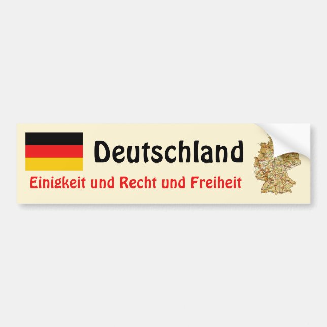 Germany Flag + Map Bumper Sticker (Front)