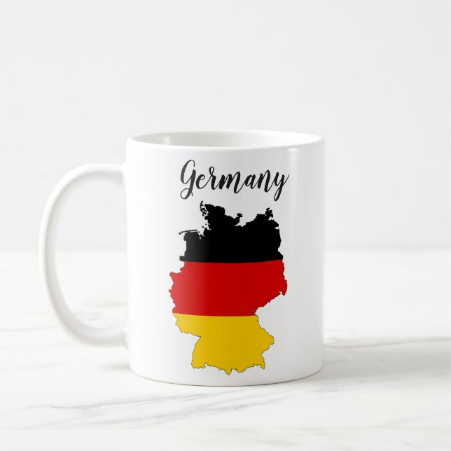 Germany Flag Map Coffee Mug (Left)