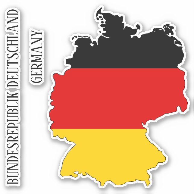 Germany Flag Map Outline (Front)