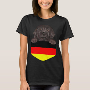 Germany Flag Newfoundland Dog In Pocket T-Shirt