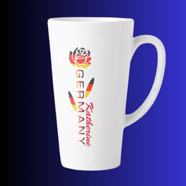 Germany Flag Rose Personalised Large Latte Mug (Creator Uploaded)