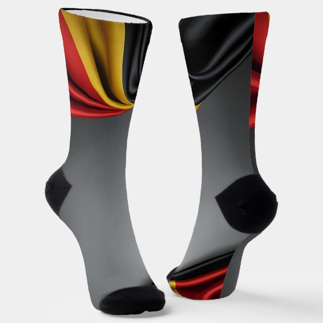 Germany flag silk texture socks (Angled)