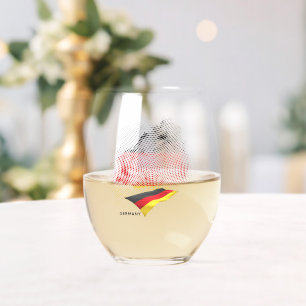 Germany flag stemless wine glass