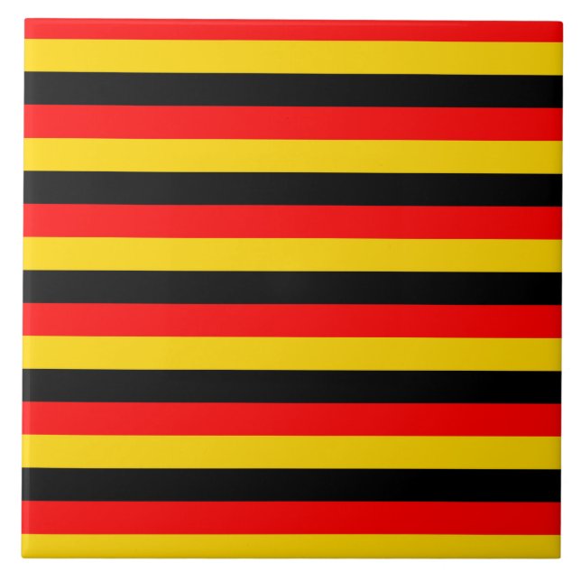 germany flag stripes country symbol red yellow bla ceramic tile (Front)