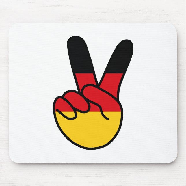 Germany Flag V Sign Mouse Pad (Front)